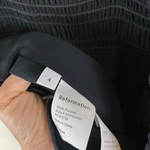 Reformation Elyse ASO Taylor Swift Star Ruffle Strap Mini Dress Black 4 - Picture 8 of 10